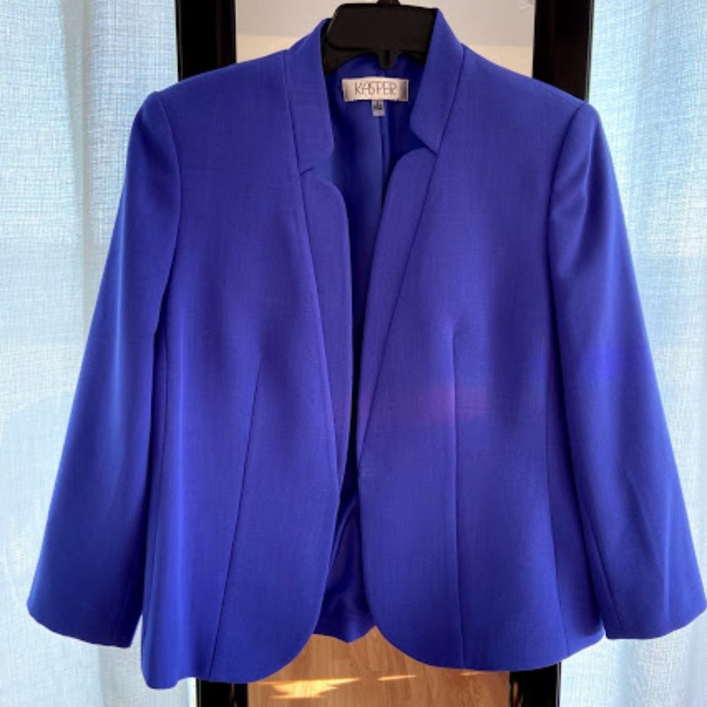 Gorgeous Blue Open-Front Jacket - EUC
